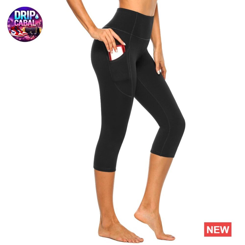 High Waisted Capri Leggings with Pockets Buttery Soft Active Wear Essential